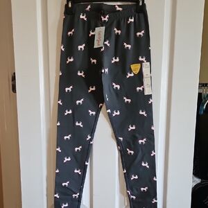 Cat & Jack Kids Leggings - Black with Pink Cat Print